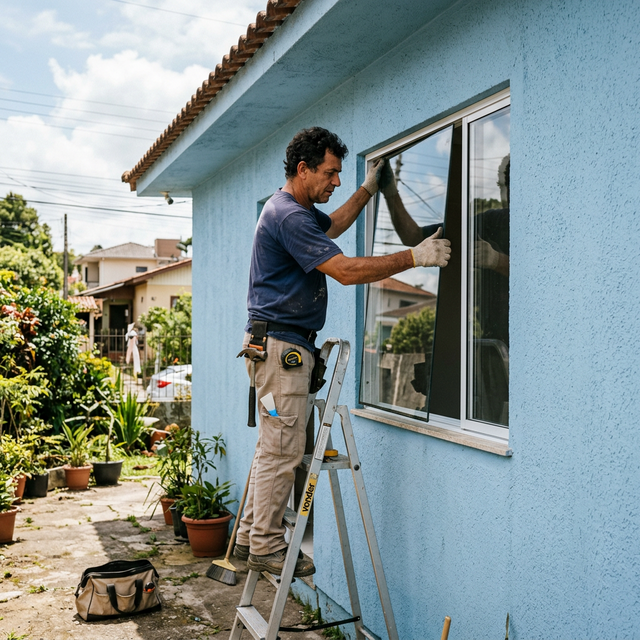 Instalando ventanas en domicilio